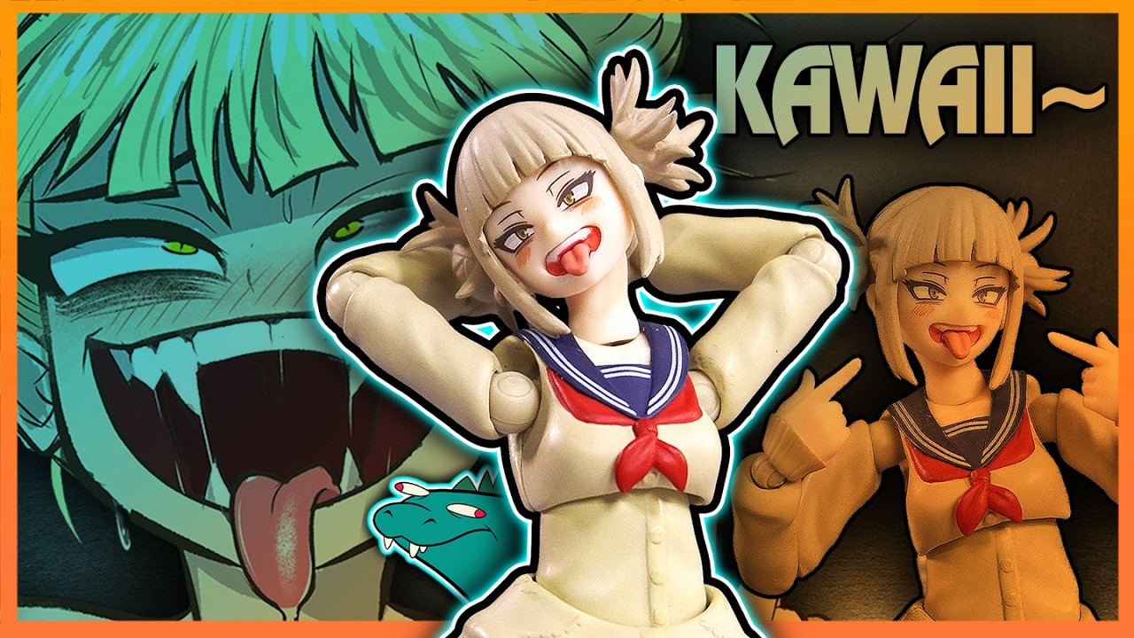 YouTube post by @JobbytheHong for TokyoTreat. Caption reads: The Revoltech Himiko Toga is KAWAII AF.