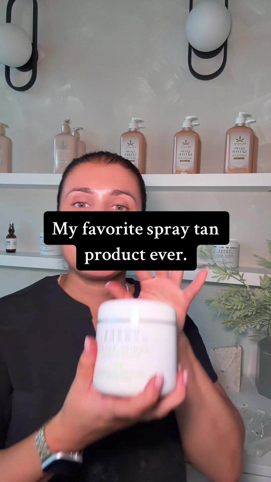 TikTok post by @thejuicewithjen for Rose & Caramel. Caption reads: Ilysm @Rose & Caramel US . #spraytantips [...].