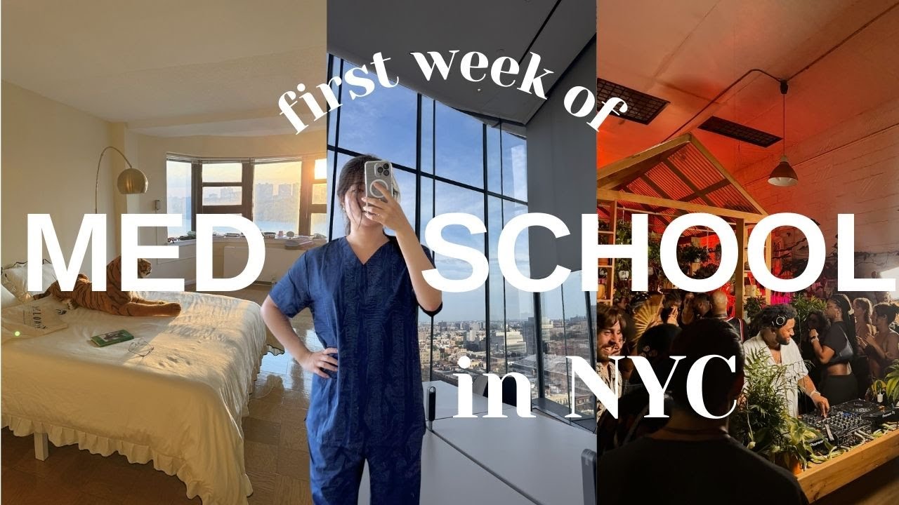 YouTube post by @belladvwn for Ever Lasting Fabric. Caption reads: First Week of Med School | Moving to NYC 첫 의대생....