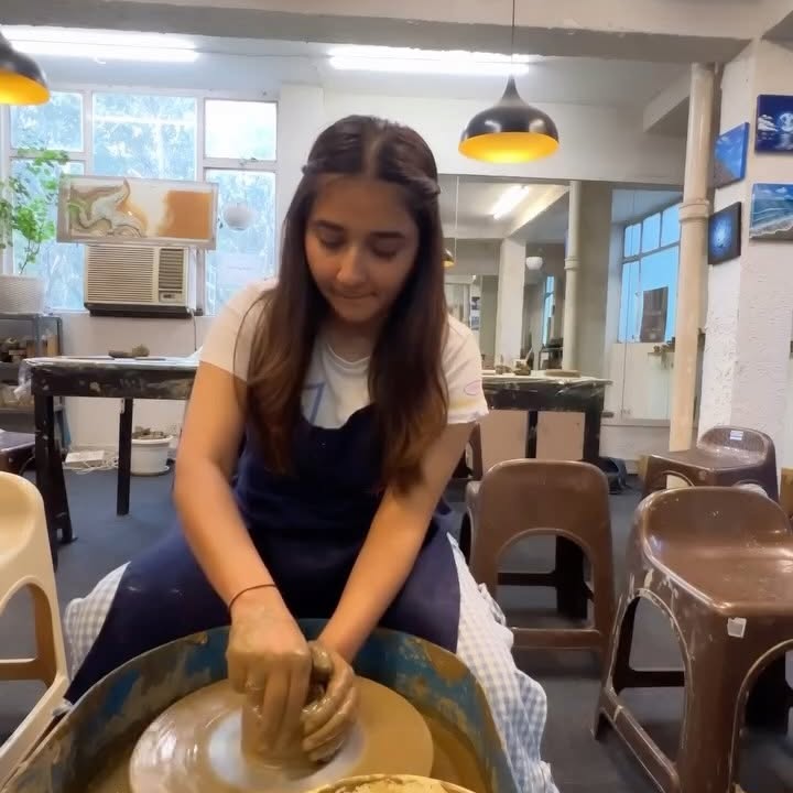Instagram post by @kangan_khandelwal for Plum Goodness. Caption reads: Trying Pottery for the First Time - A Wholesome....