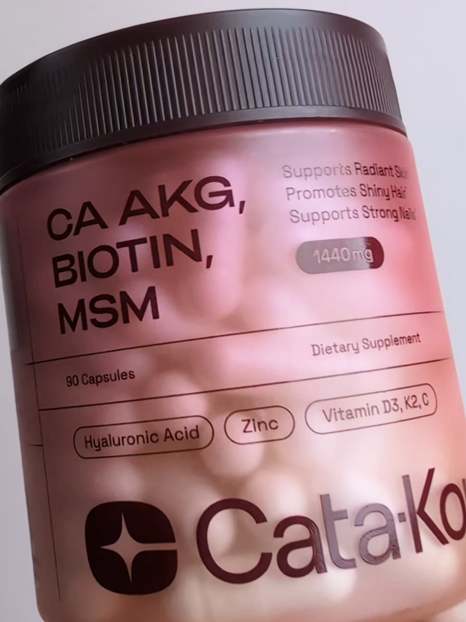 TikTok post by @jaaaaaaaaaaaaac for CataKor. Caption reads: The CA AKG BIOTIN MSM supplement from Cata-Kor has....