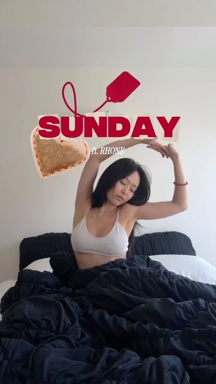 Instagram post by @chael.dot for Rhone. Caption reads: my perfect sunday morning ft. @rhone apparel. the....