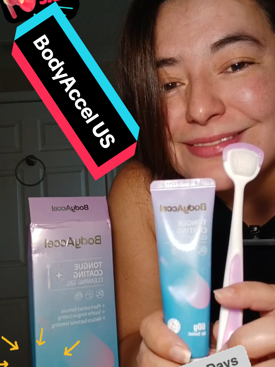 TikTok post by @sindyrivas18 for Bodyaccel. Caption reads: @BodyAccel US #bodyaccel #freshbreath [...].