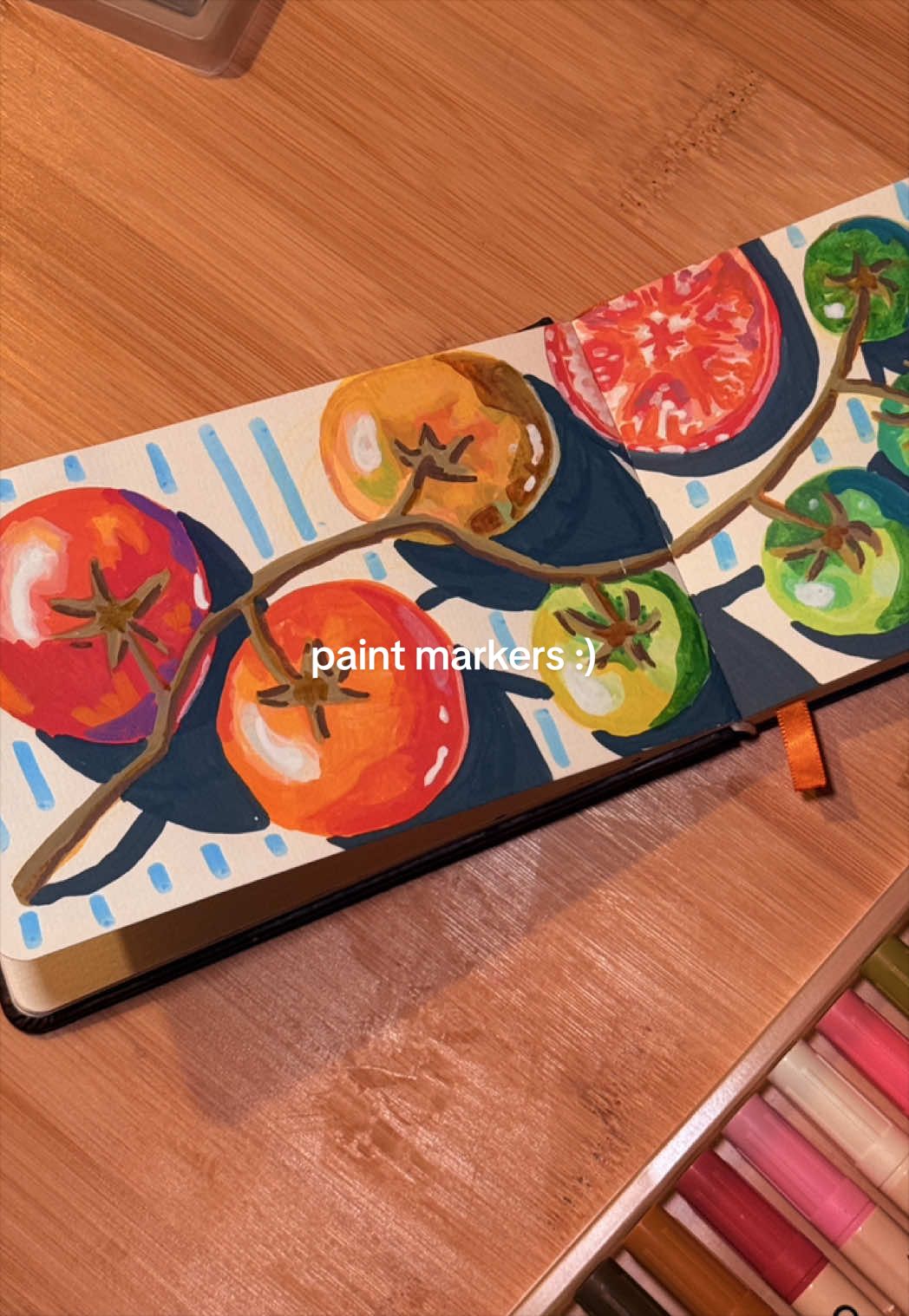 TikTok post by @floraandfaunni for Grabie Art. Caption reads: [...] #paintmarkers #artsupplies @grabieart....