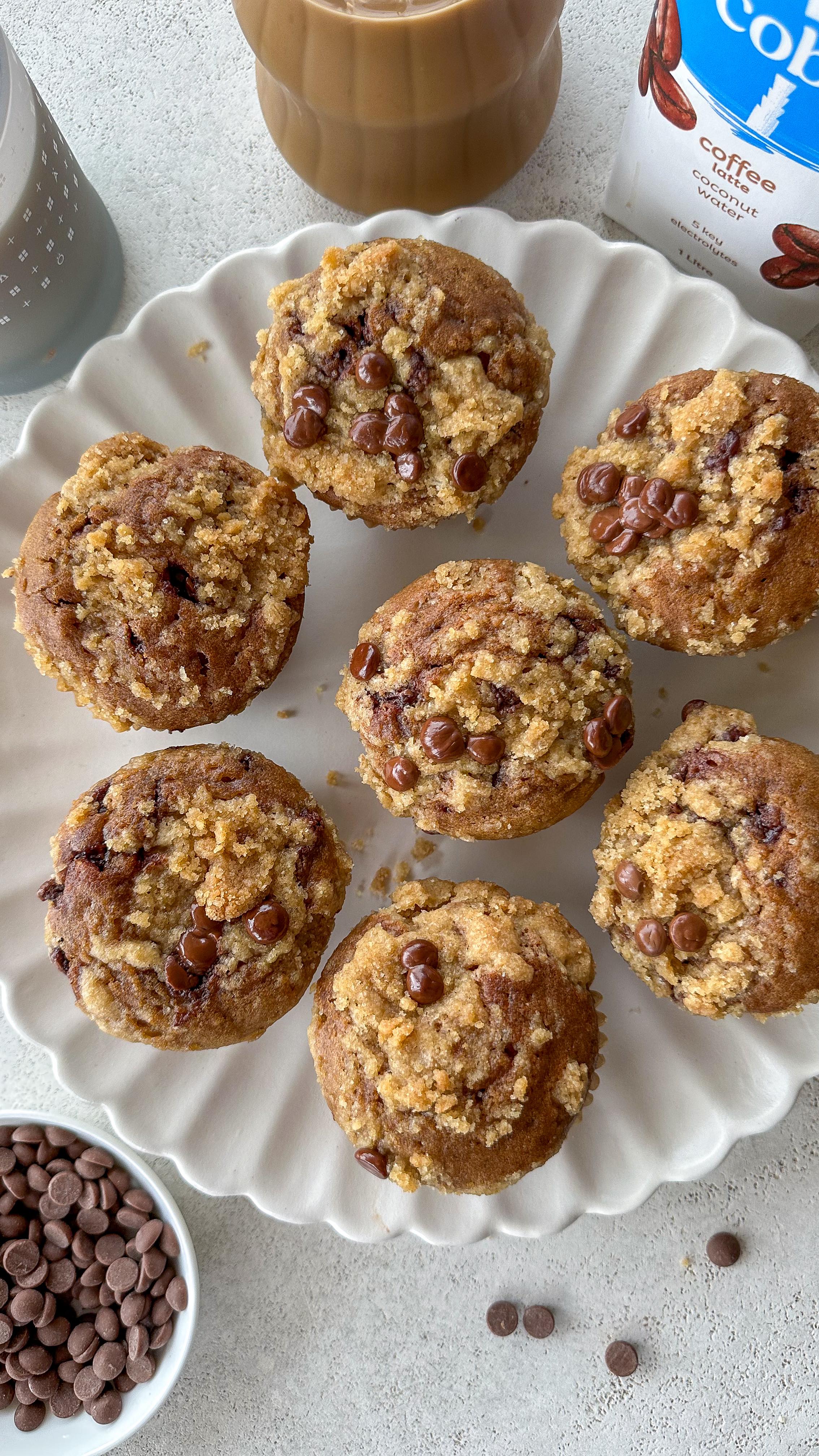 Instagram post by @littlekalegirl for Cocobella. Caption reads: Muffins, but make them coffee-infused and coconut....