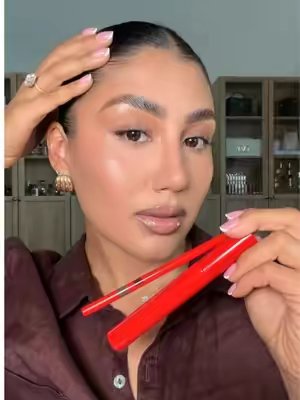 TikTok post by @karlacelis_ for MAKE Beauty. Caption reads: [...] for the soft fluffy brow look @Shop MAKE....