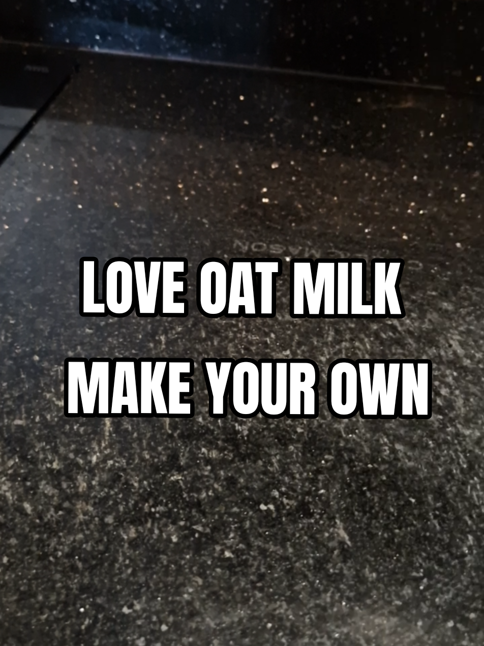 TikTok post by @hoopsutopia for MYOM. Caption reads: [...] MAKE YOUR OWN OAT MILK, SIMPLE ADD WATER....