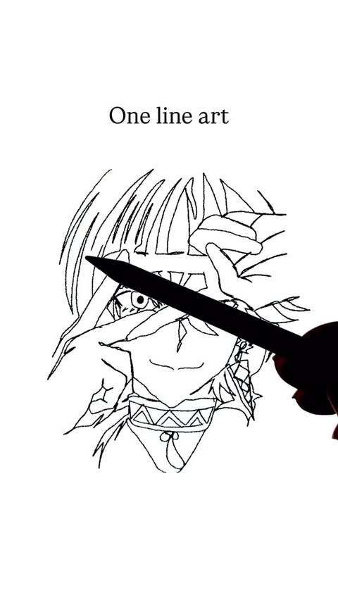 Instagram post by @artycoaty for Procreate. Caption reads: One stroke drawing! #drawdrawdraw #animedraw....