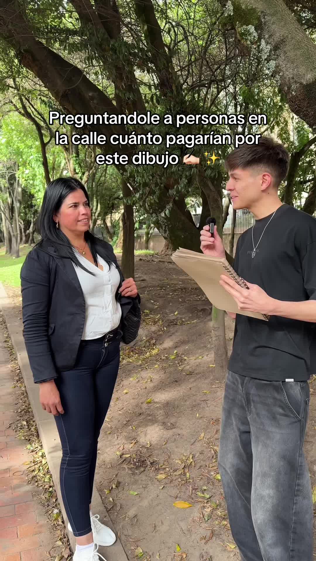 TikTok post by @larryart_ for La Roche-Posay. Caption reads: Le pregunté a desconocidos cuánto pagarían por....