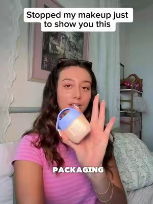 TikTok post by @rebekahisabel_ for Alleyoop. Caption reads: [...] is the best skin tint I’ve ever used.....