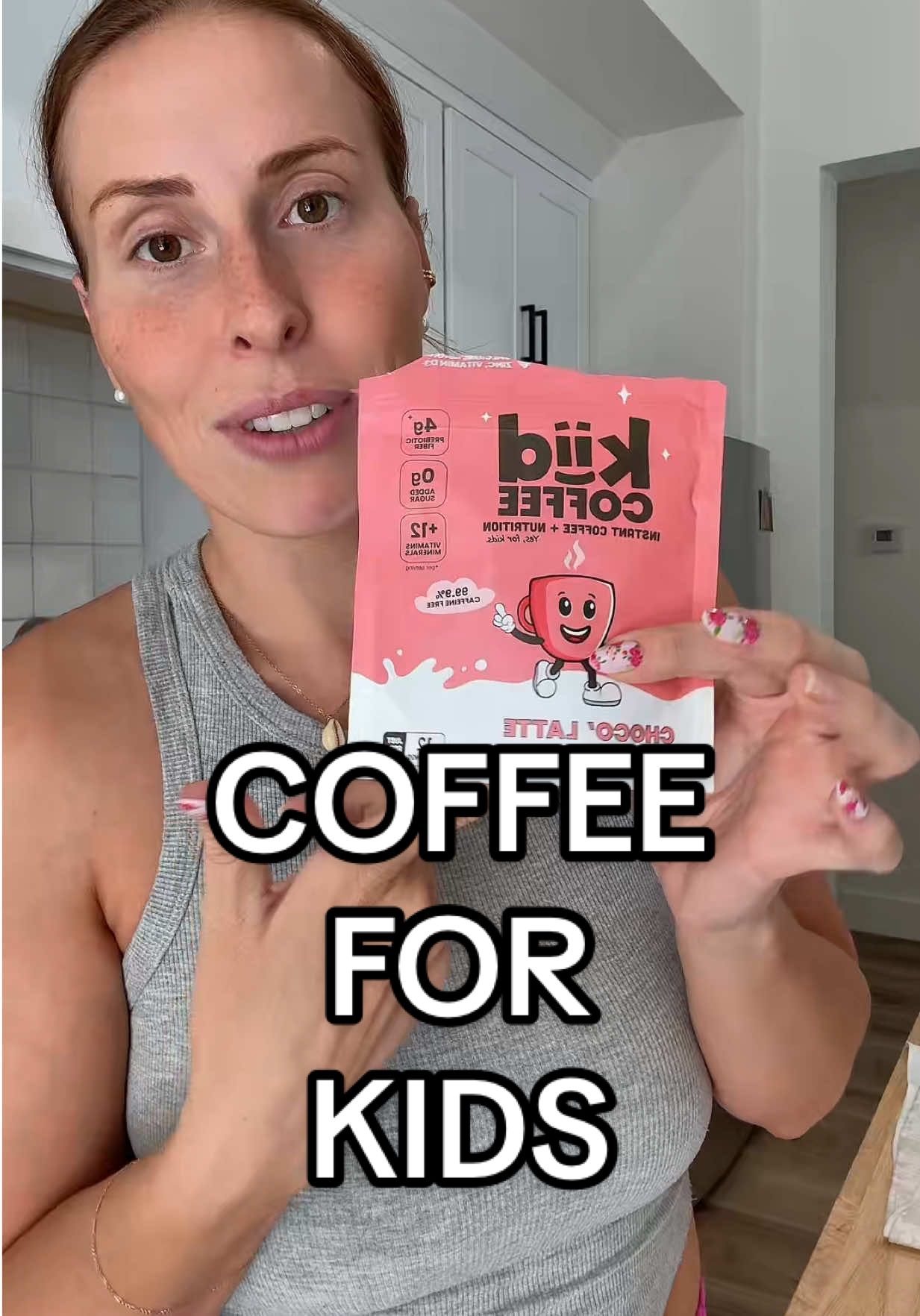 TikTok post by @oliviamarkle for Kiid Coffee. Caption reads: [...] drink your coffee this is for you!!....