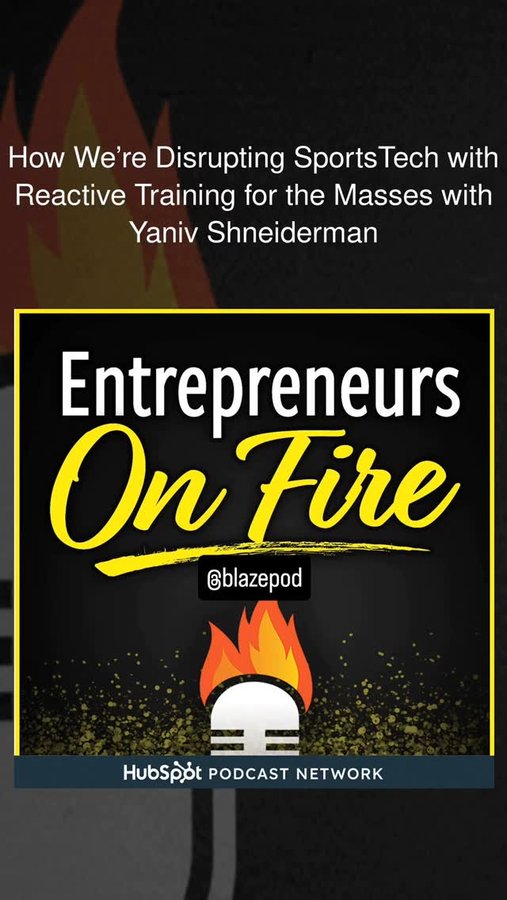 Instagram post by @johnleedumas for BlazePod. Caption reads: [...] Shneiderman is the CEO and founder of....