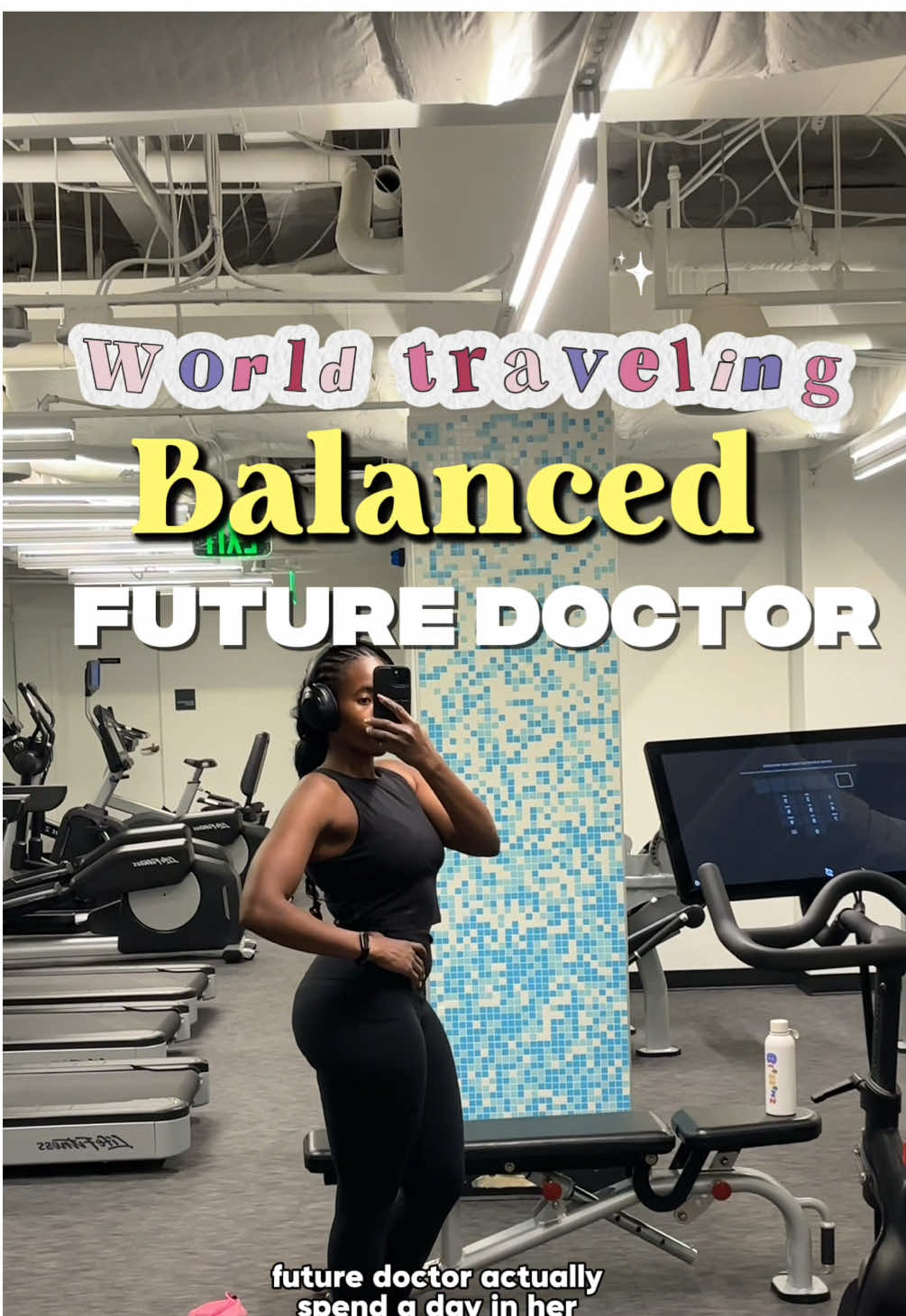 TikTok post by @adinawaadja for Chegg. Caption reads: Day in the life of a future Dr! #ad #CheggCreator....