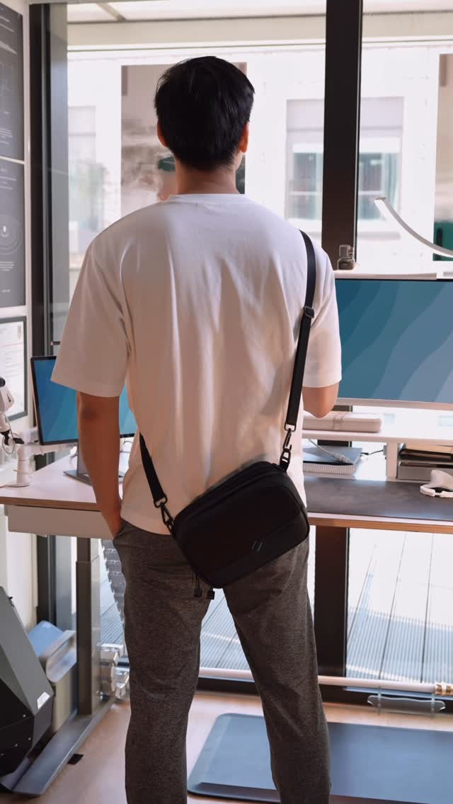 Instagram post by @jsetups for SANDMARC. Caption reads: Packing up the Hybrid Sling with @jsetups....