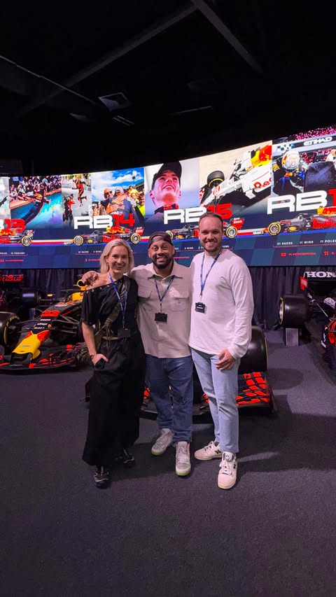 Instagram post by @dre365 for Oracle Red Bull Racing. Caption reads: From the iconic Hard Rock Cafe to the world-class....