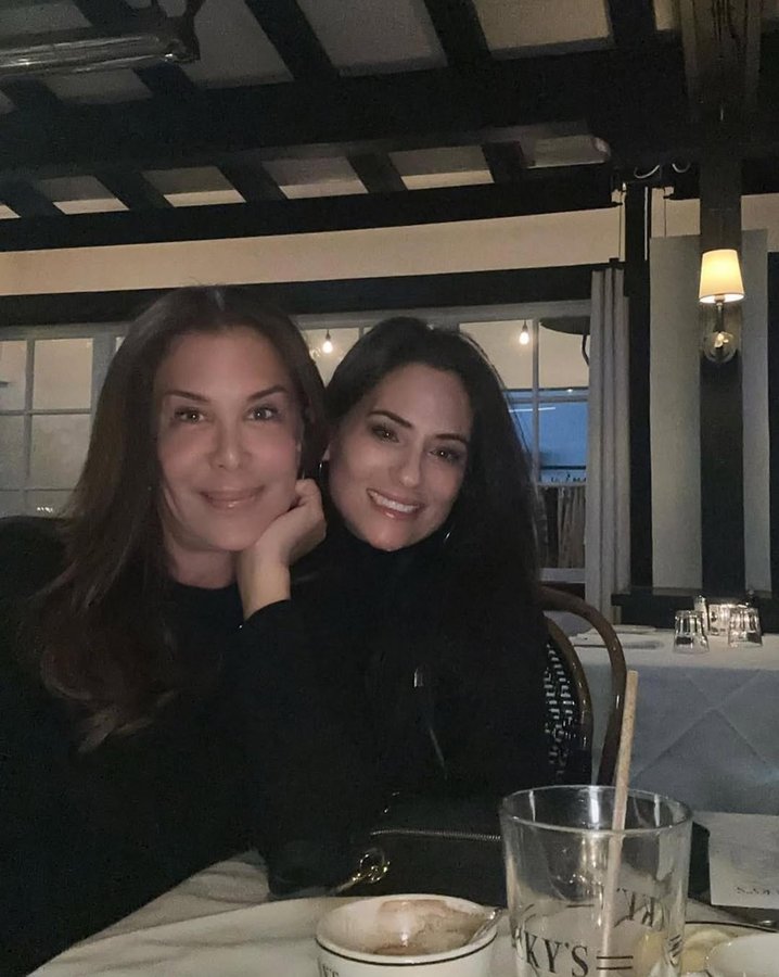 Instagram post by @judiearonson for BLEUSALT. Caption reads: Such a fun dinner catching up with high school....