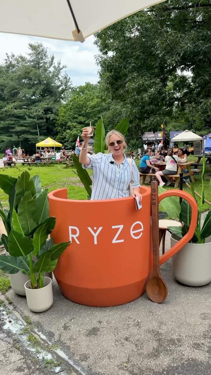 Instagram post by @sokos.kitchen for RYZE SUPERFOODS. Caption reads: Come along with me to Smorgasburg in Brooklyn, NY....