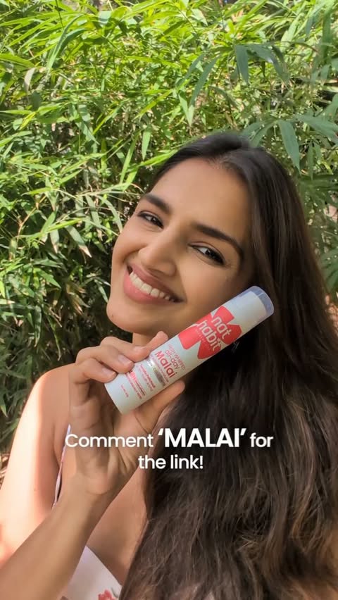 Instagram post by @taraalishaberry for Nat Habit®. Caption reads: [...] with Nat Habit’s Face Malai !! ✨....