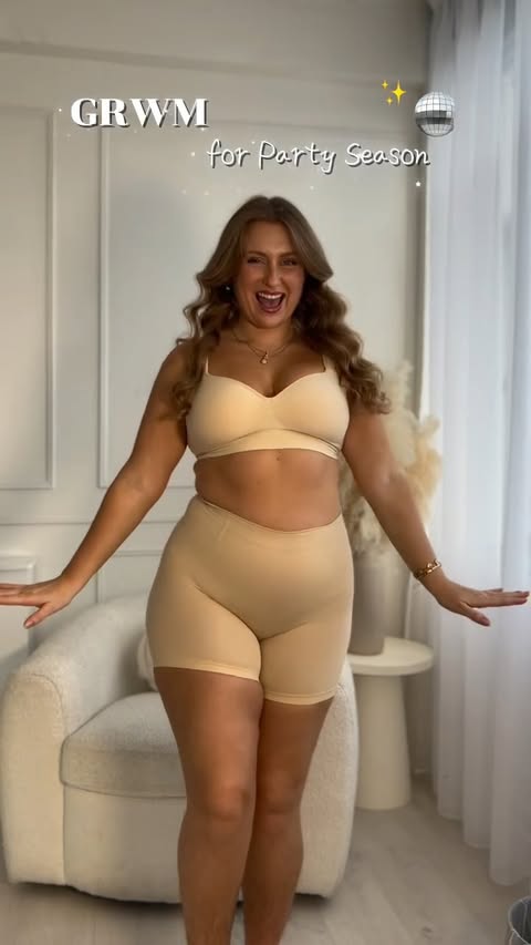 Instagram post by @sophthickfitnesss for Shapermint. Caption reads: Party outfit that’s SOFT BELLY APPROVED ✅🪩💃🏼 my....