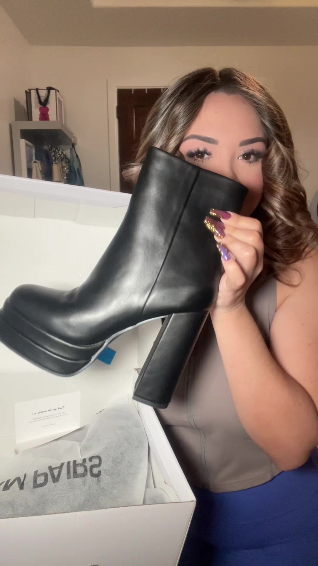 TikTok post by @danalygpena for Dream Pairs Shoes. Caption reads: @JUST FAB #dreampairs #boots #blackfriday....