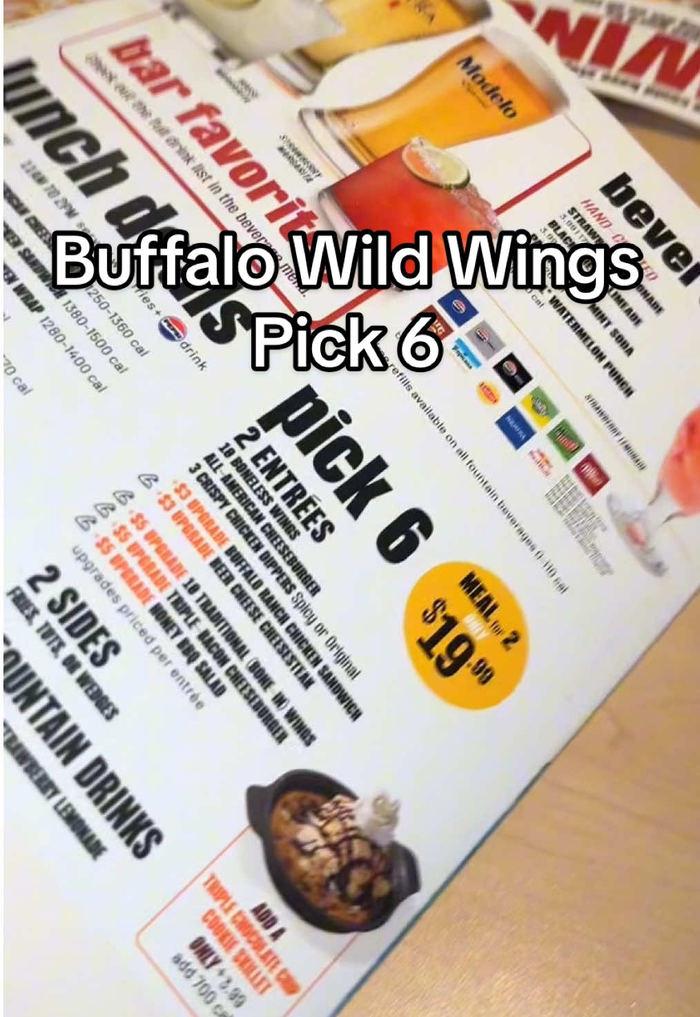 TikTok post by @thymewithtyler for Buffalo Wild Wings. Caption reads: Did you know about the Pick 6 @Buffalo Wild Wings....