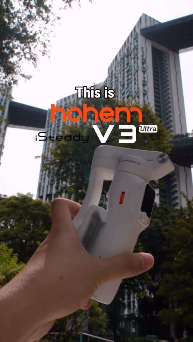 Instagram post by @b_asill for Hohem. Caption reads: [...] out the brand new iSteady V3 Ultra! Hohem’s....