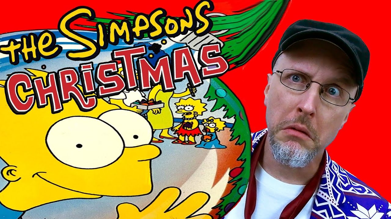 YouTube post by @ChannelAwesome for Factor_. Caption reads: The Simpsons Christmas Special - Nostalgia Critic.