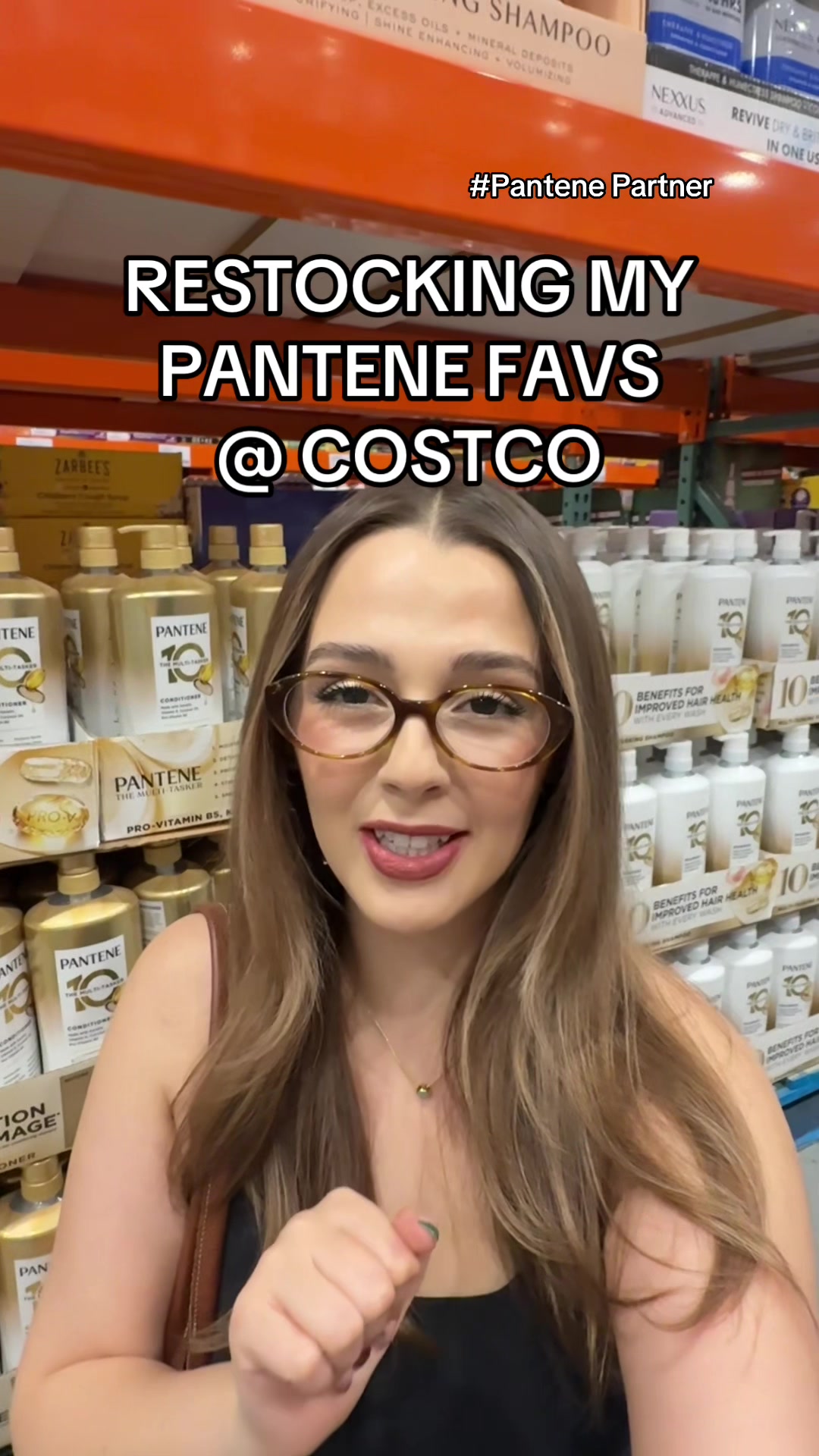 TikTok post by @livvvmarkley for Pantene. Caption reads: $3 off my fav shampoo and conditioner combo from....