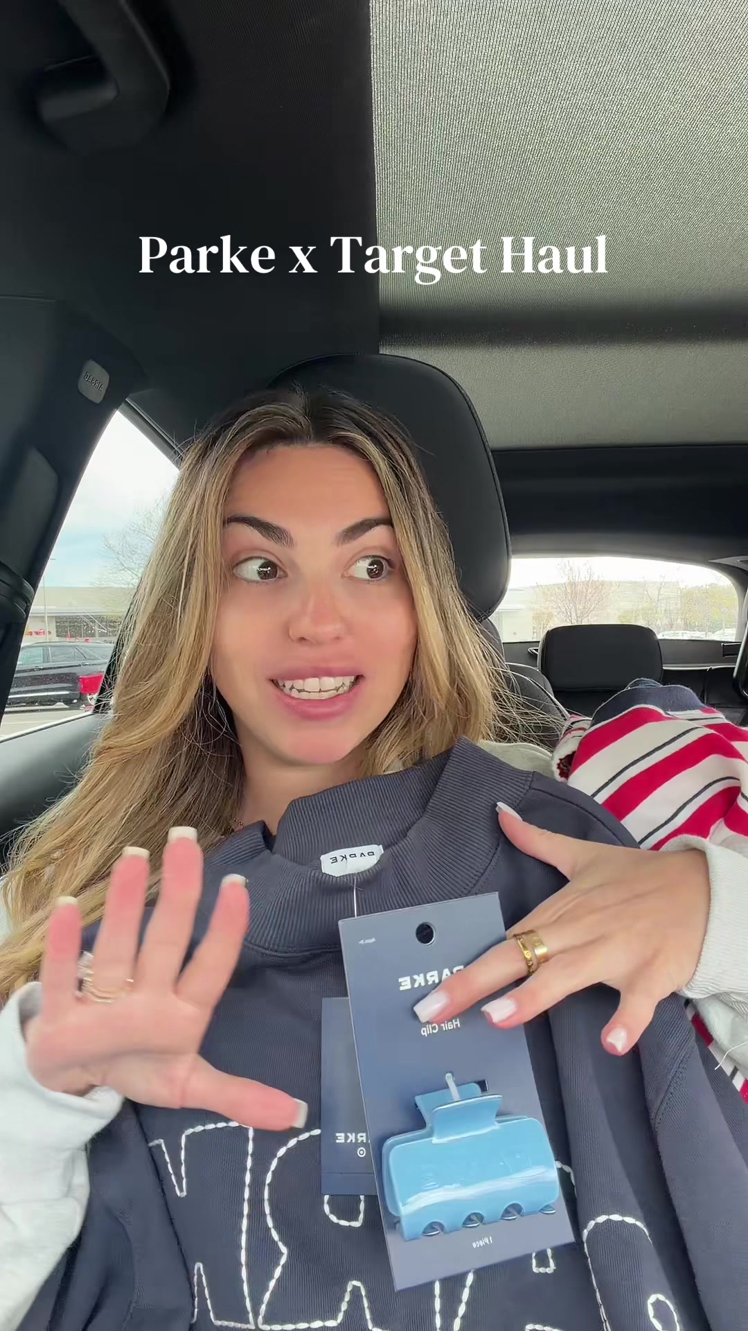 TikTok post by @alexafayy for Parke. Caption reads: Parke x Target Haul! I am SHOCKED at how much I....