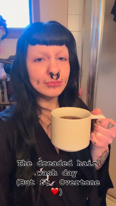 Instagram post by @happyxhaus for oVertone. Caption reads: [...] maintenance day. We all dread it but....