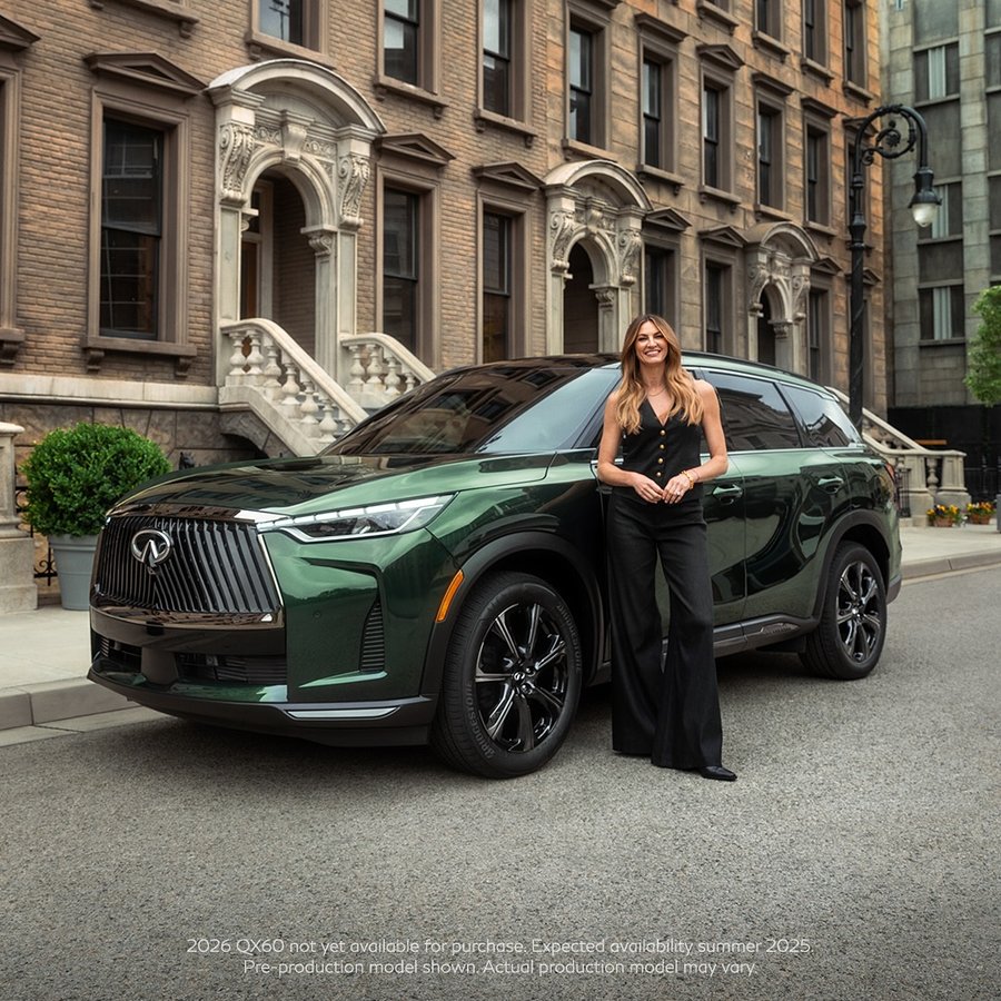 Instagram post by @erinandrews for INFINITI USA. Caption reads: Finally allowed to post this beauty 😍 Had so much....