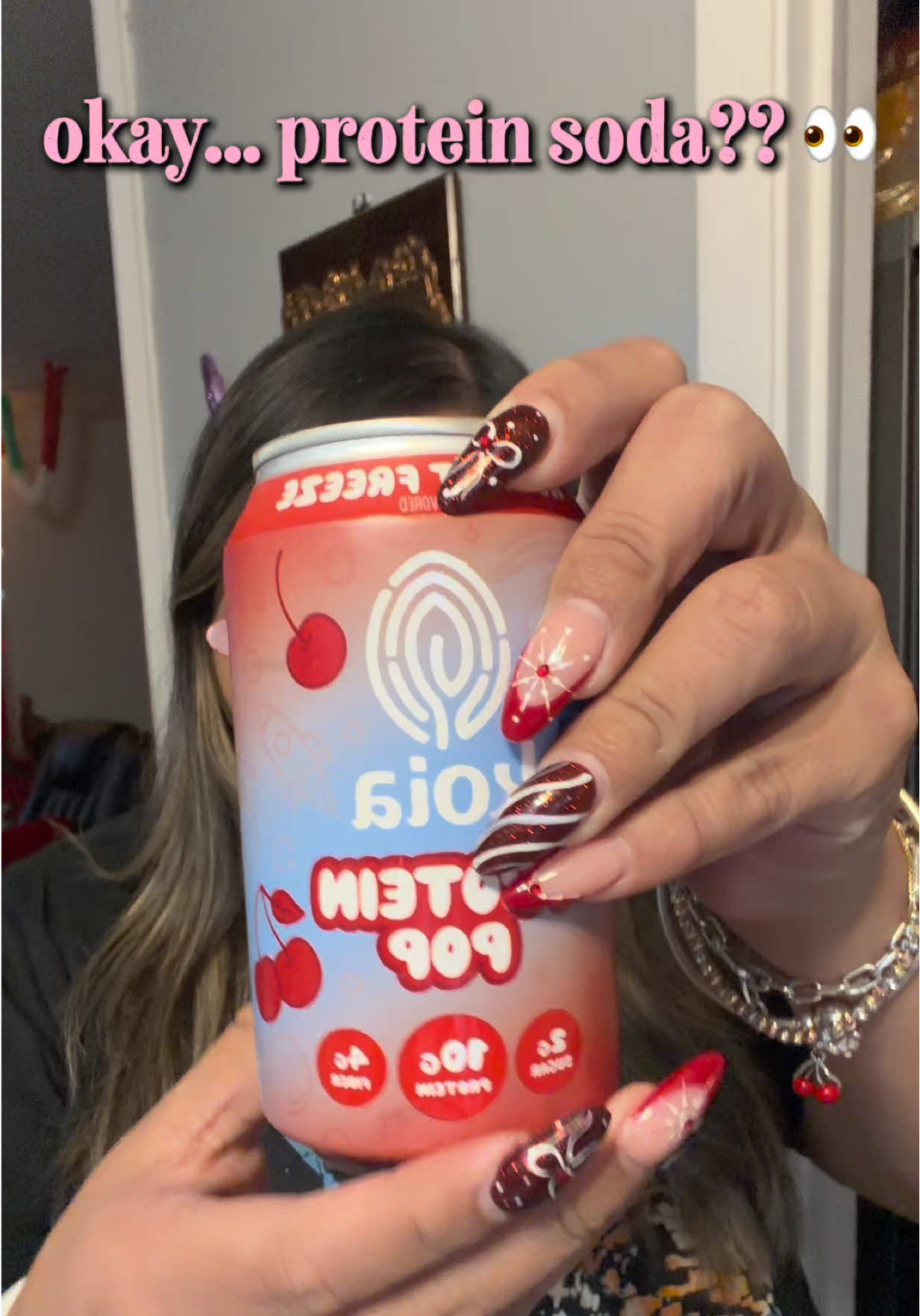 TikTok post by @g_mari27 for Koia. Caption reads: Okay but protein soda kinda makes sense?? 👀🥤....