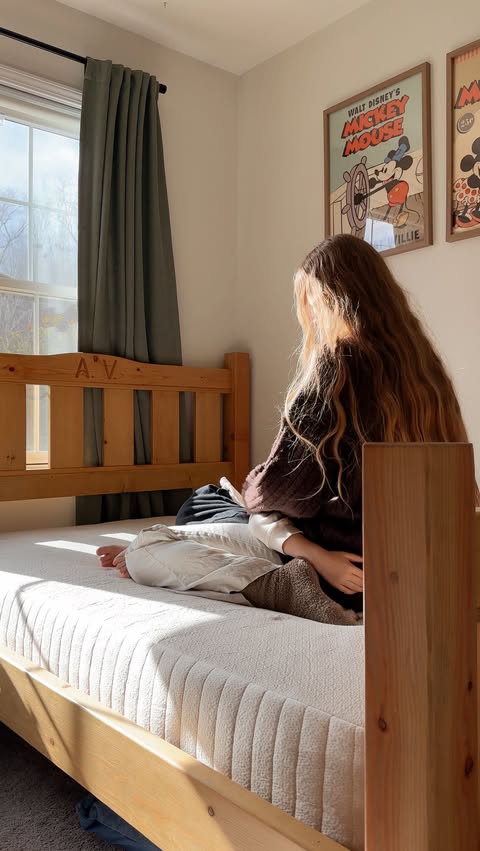 Instagram post by @consciouslykay for Avocado Green Mattress. Caption reads: We are slowly but surely making our home a cozy....