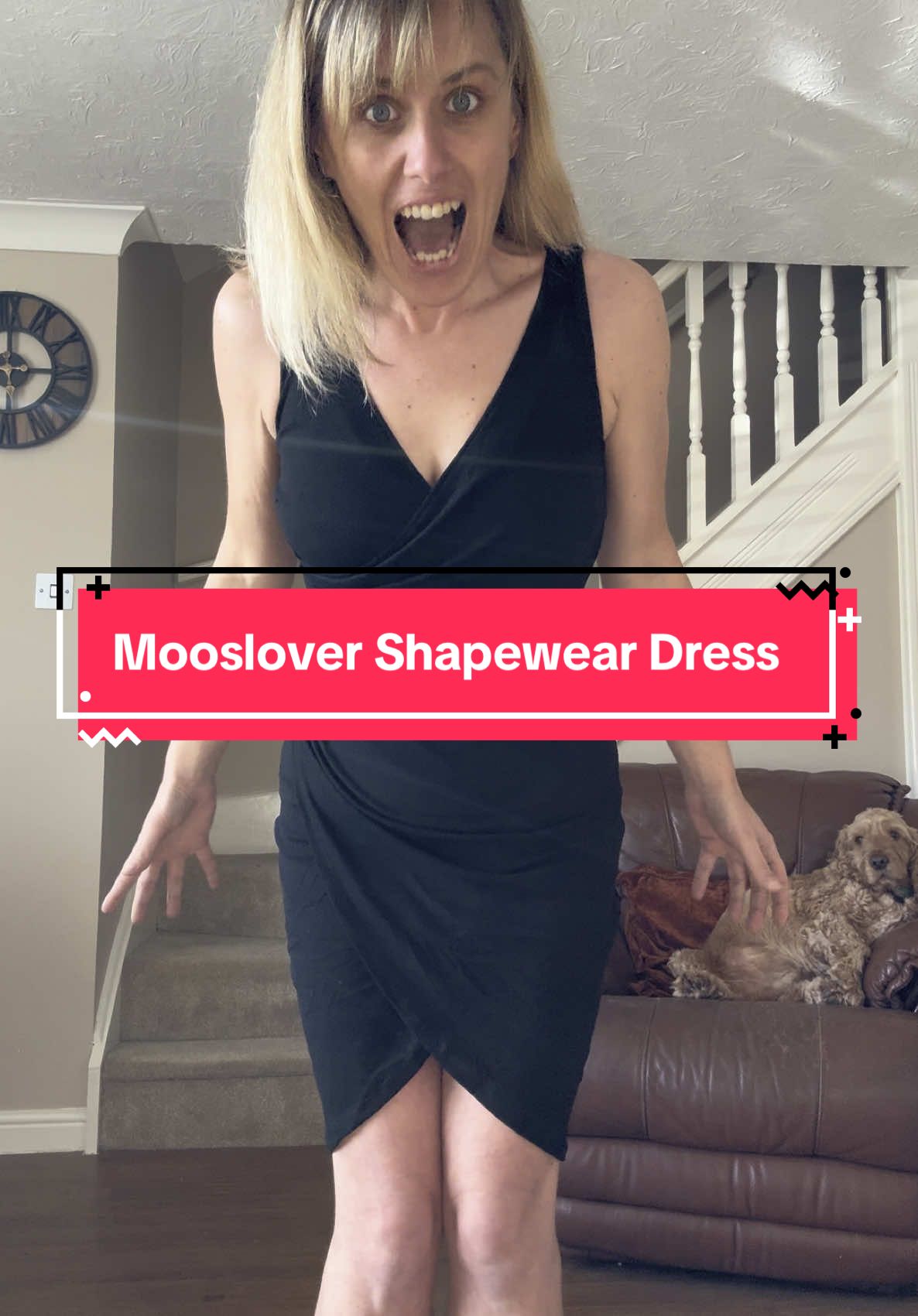 TikTok post by @healthandkaty for MOOSLOVER. Caption reads: The most flattering shapewear dress from....