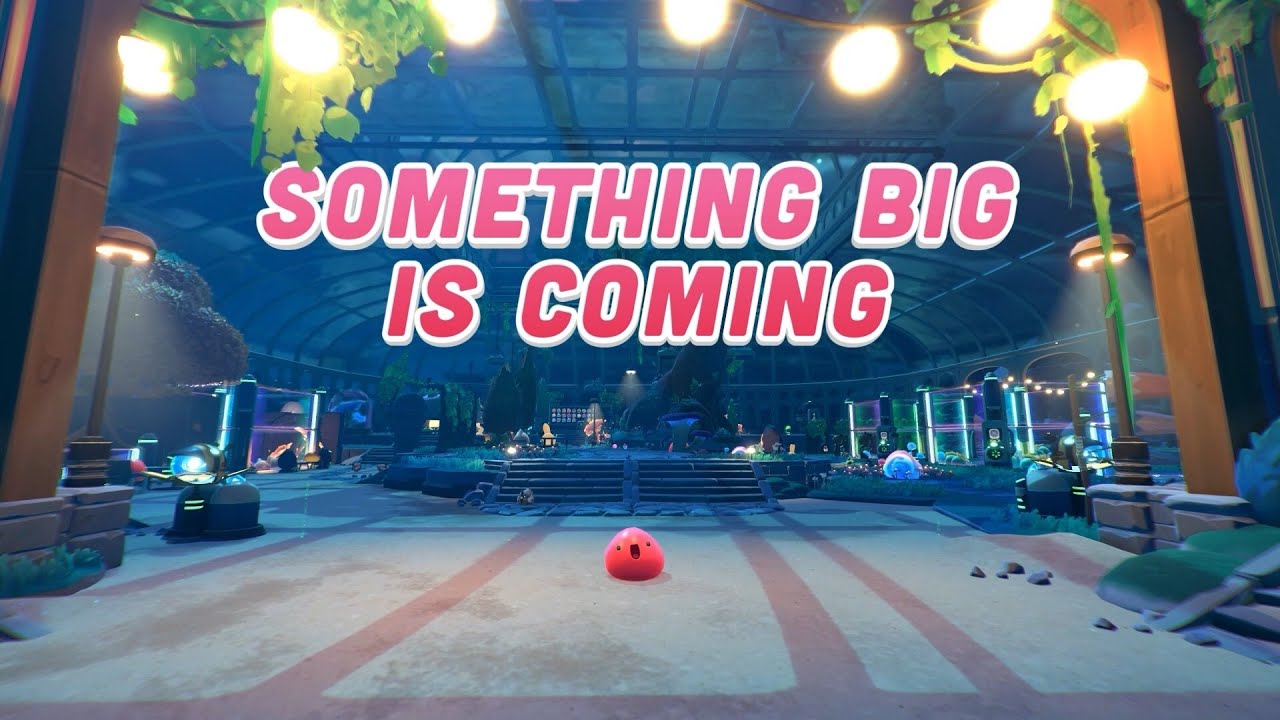 YouTube post by @Monomipark for Epic Games. Caption reads: Slime Rancher 2 - Release Date and Physical....
