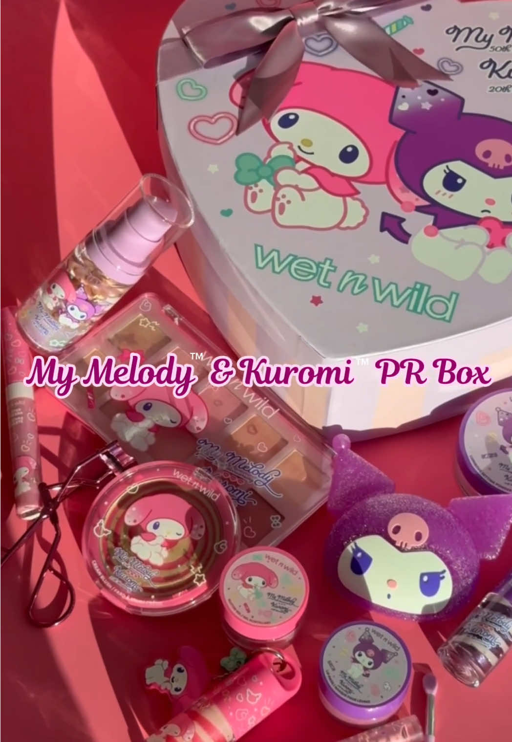 TikTok post by @wetnwildbeauty for Sanrio. Caption reads: [...] and mischievous surprises await in our....