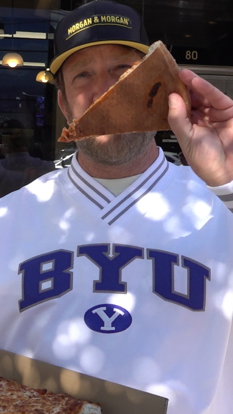 Instagram post by @stoolpresidente for Morgan & Morgan. Caption reads: Barstool Pizza Review - Two Jack’s Pizza (Provo,....