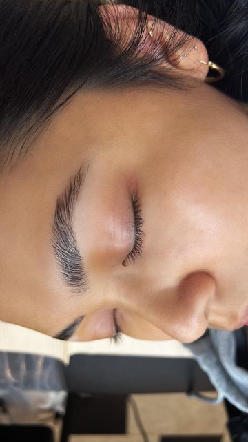 Instagram post by @looksbyana.m for Beautiful Brows & Lashes. Caption reads: Give your brows a lift with a brow lamination 🔥....