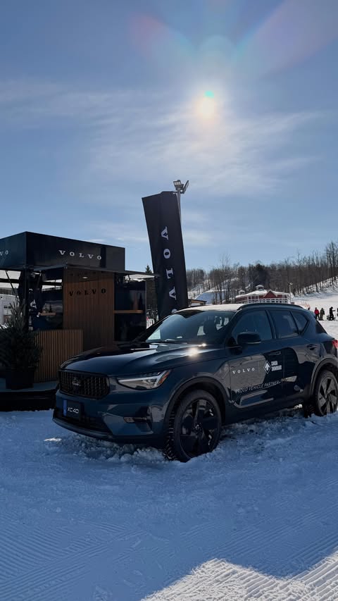 Instagram post by @horseshoeresort for Volvo Cars. Caption reads: This is your sign to visit @horseshoeresort this....