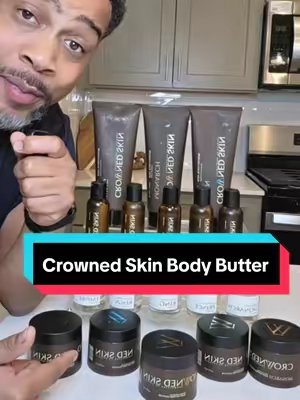 TikTok post by @bigdawgjeff23 for Crowned Skin. Caption reads: Crowned Skin Cologne Infused Body Butters @Crowned....
