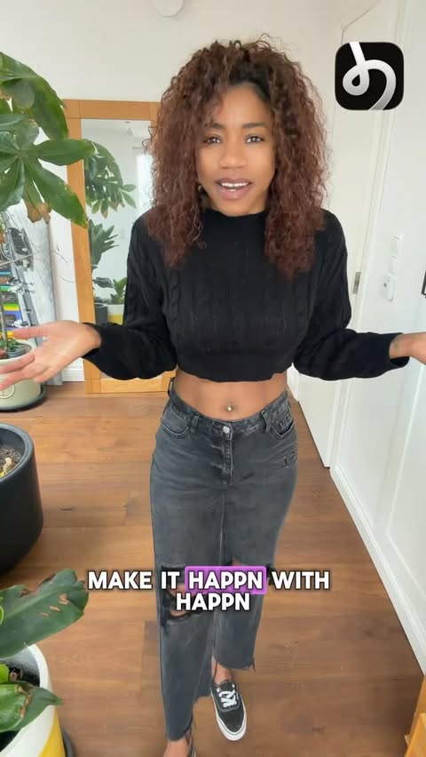 Instagram post by @treswri for happn. Caption reads: [...] you never know who you’ll find on happn 🤎 A....