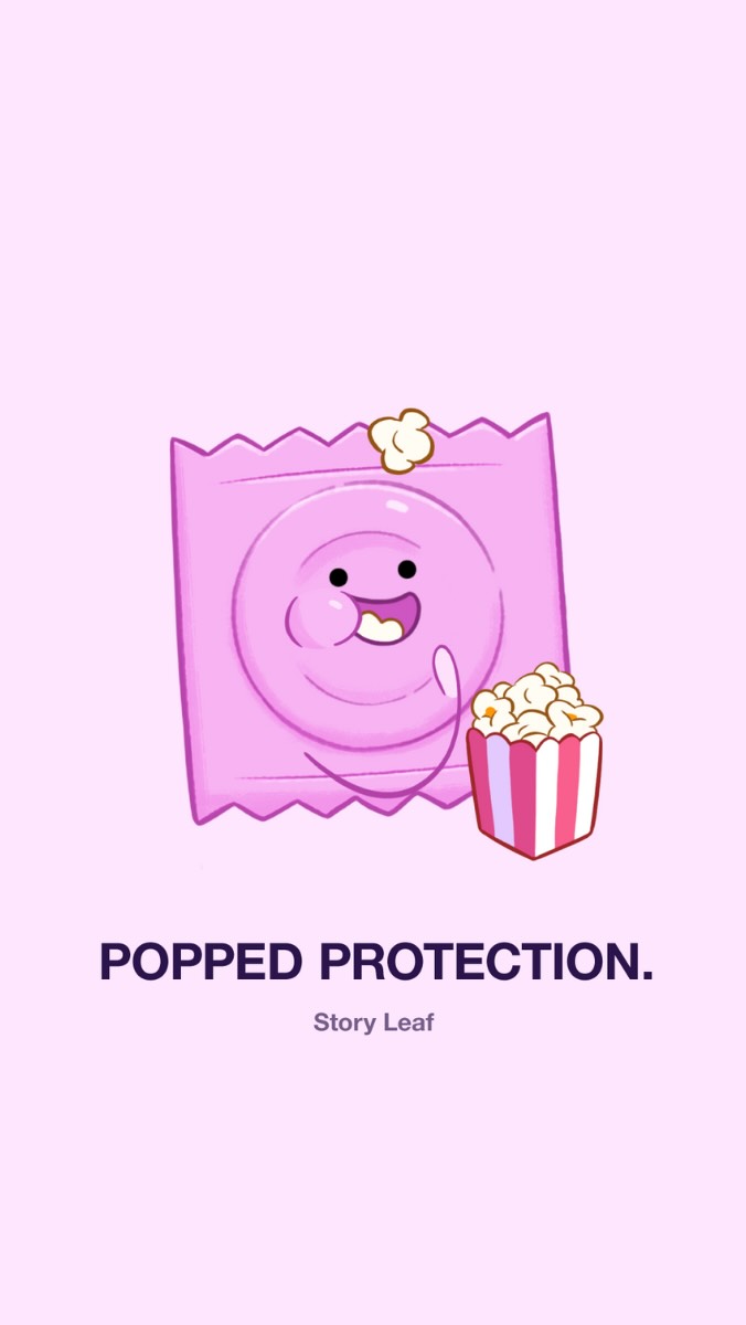 Instagram post by @story_leaf for GIPHY. Caption reads: Pop in for protection, stay for the vibes 😎🍿....