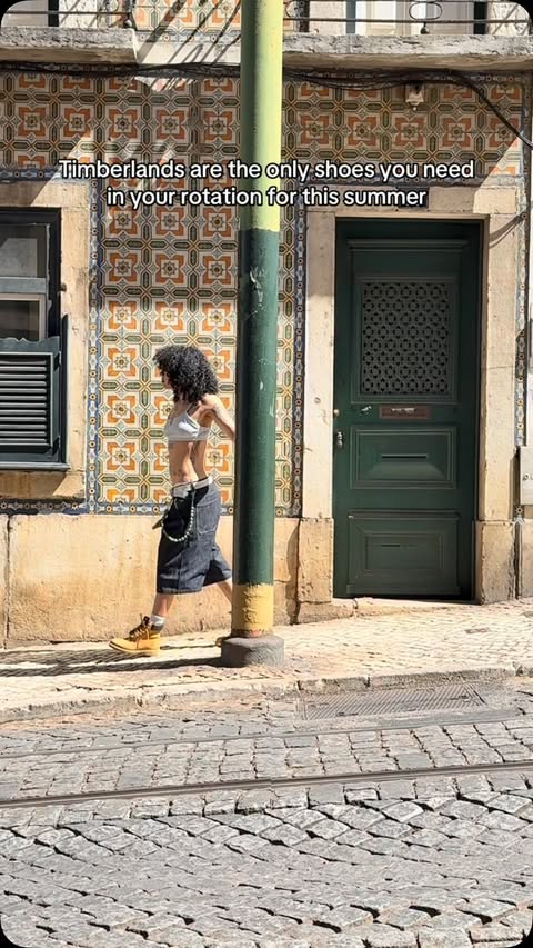 Instagram post by @cherasyy for Timberland. Caption reads: timberlands are the only fly and comfortable shoe....