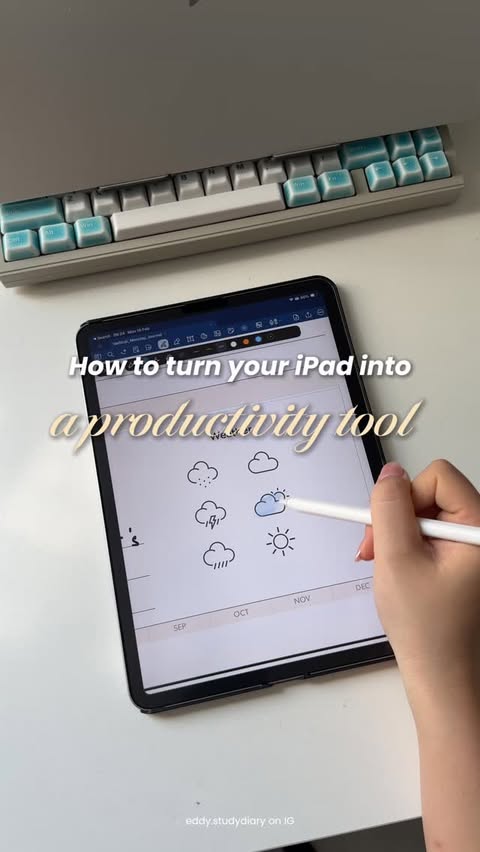 Instagram post by @eddy.studydiary for Paperlike. Caption reads: [...] #ipadtips #productivitytool #ａｅｓｔｈｅｔｉｃ....