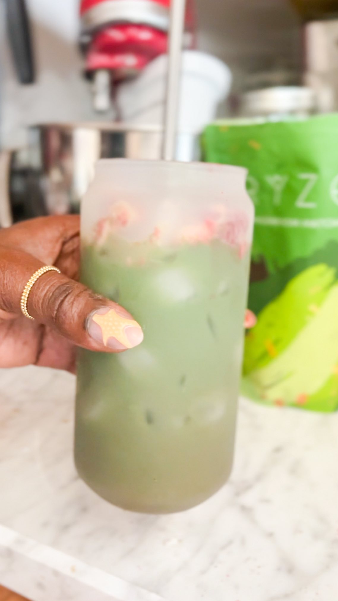 Instagram post by @lovemonniibee for RYZE SUPERFOODS. Caption reads: Your new favorite summer drink 🍹 | #AD

I had the....