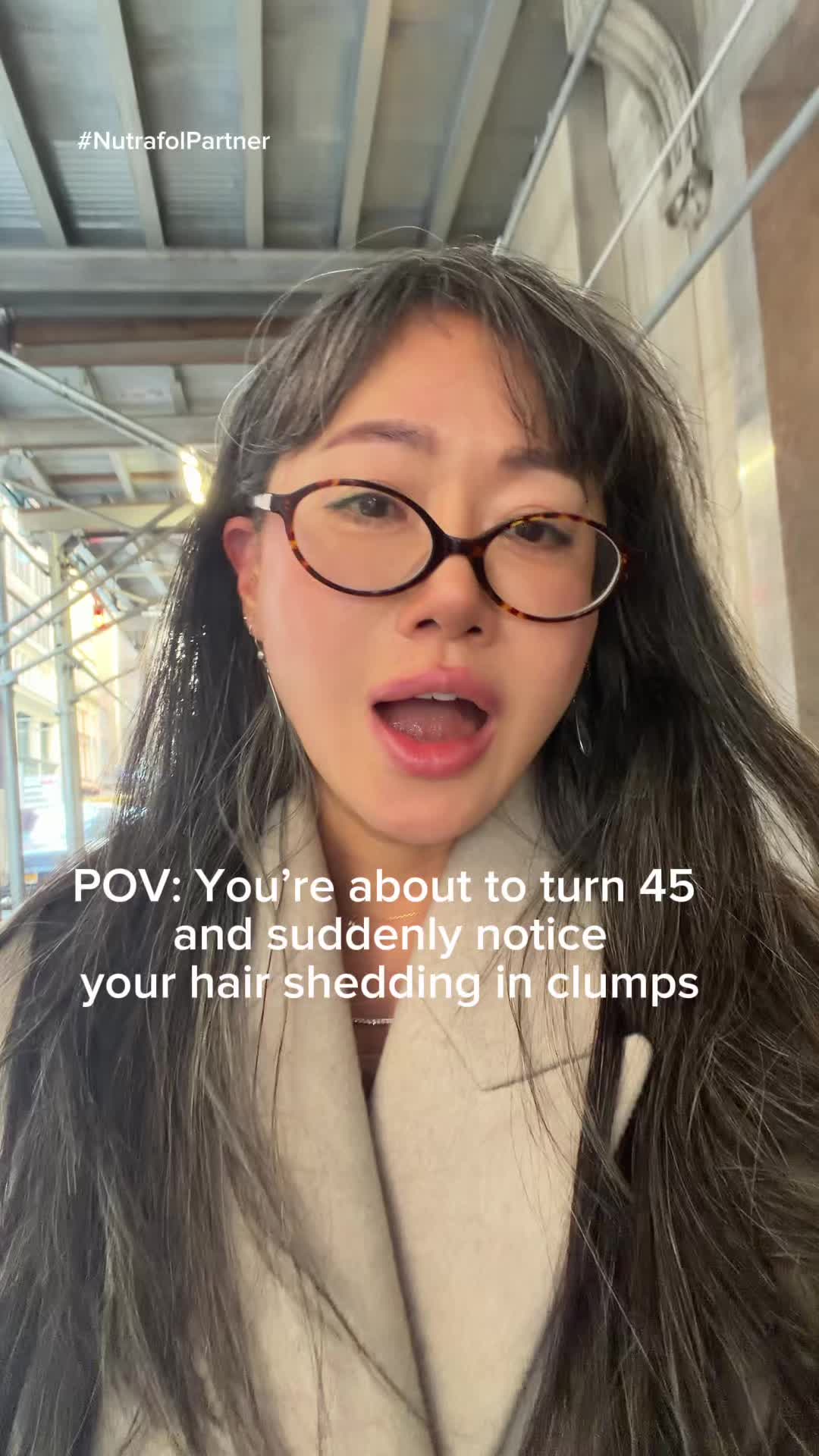 TikTok post by @bynataliebright for Nutrafol. Caption reads: [...] instead of stuck. I love that @Nutrafol....