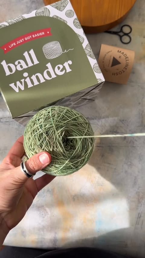 Instagram post by @gotham.knits for Knit Picks. Caption reads: You know I’m a huge fan of hand winding the yarn.....