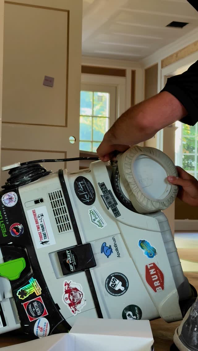 Instagram post by @carlson_paint_and_paper for Festool USA. Caption reads: Wheel covers from @festool_usa 
a great addition....