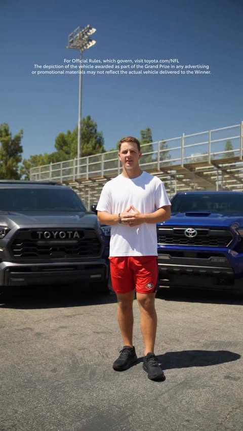 Instagram post by @brock.purdy13 for Toyota USA. Caption reads: YOU COULD WIN A #SEQUOIA! If you predict the....