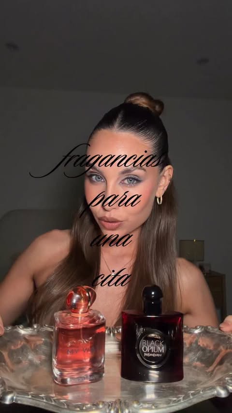 Instagram post by @melinabudek for Armani beauty. Caption reads: Fragancias para cita que podes conseguir en hot....